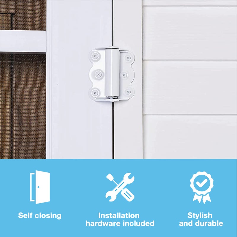 Wright Products V226WH Spring Loaded Door 2PK Self Closing Hinge, White - Image 4